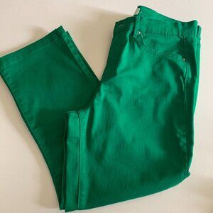 Nicole Miller Emerald Green Soho High Rise Kick Boot Jeans